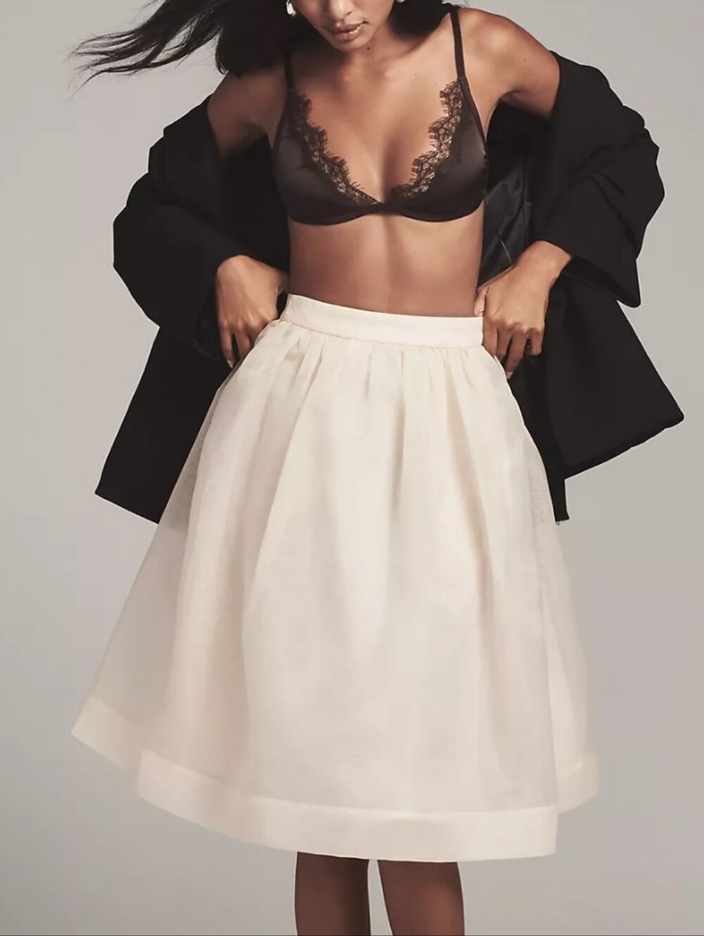 NWT English Factory Organza A-Line Midi Skirt